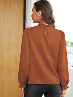 AURELIA™ – BLUSA CON CUELLO DE VOLANTES Y MANGAS ABULLONADAS