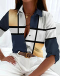 Carol | Blusa stampata con colletto e abbottonatura frontale