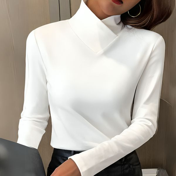 Susan | Maglia dolcevita a maniche lunghe con scollo asimmetrico