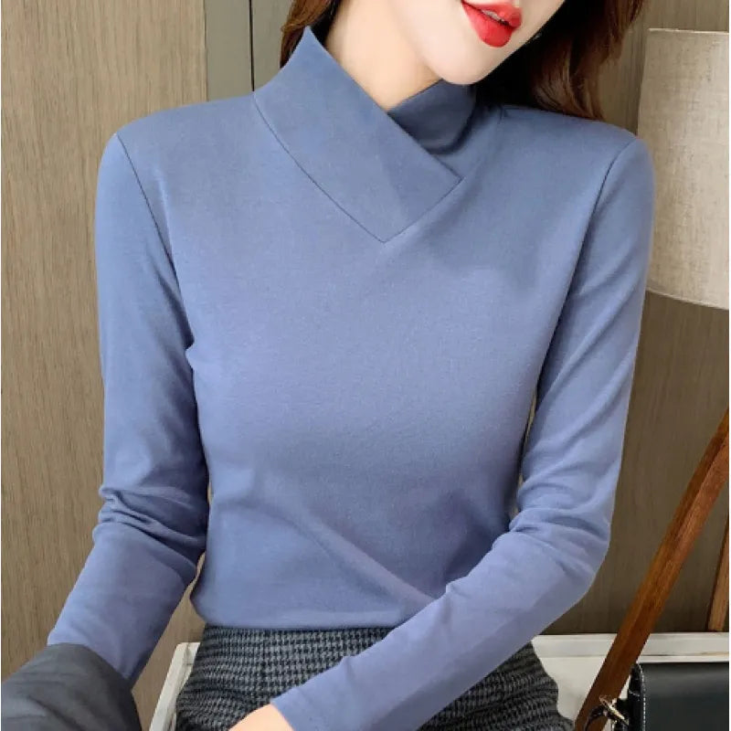 Susan | Maglia dolcevita a maniche lunghe con scollo asimmetrico